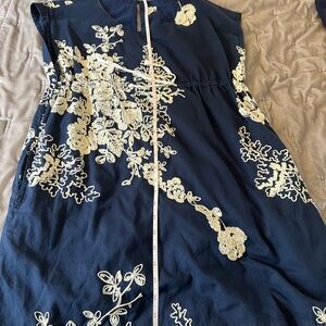 Crewcuts Navy Dress with Cream Details